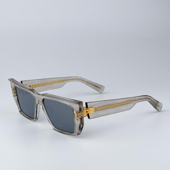 Balmain B-VI BPS-121B-54 Women BRAND NEW Sunglasses Titanium Gold Grey Cat Eye main image 4
